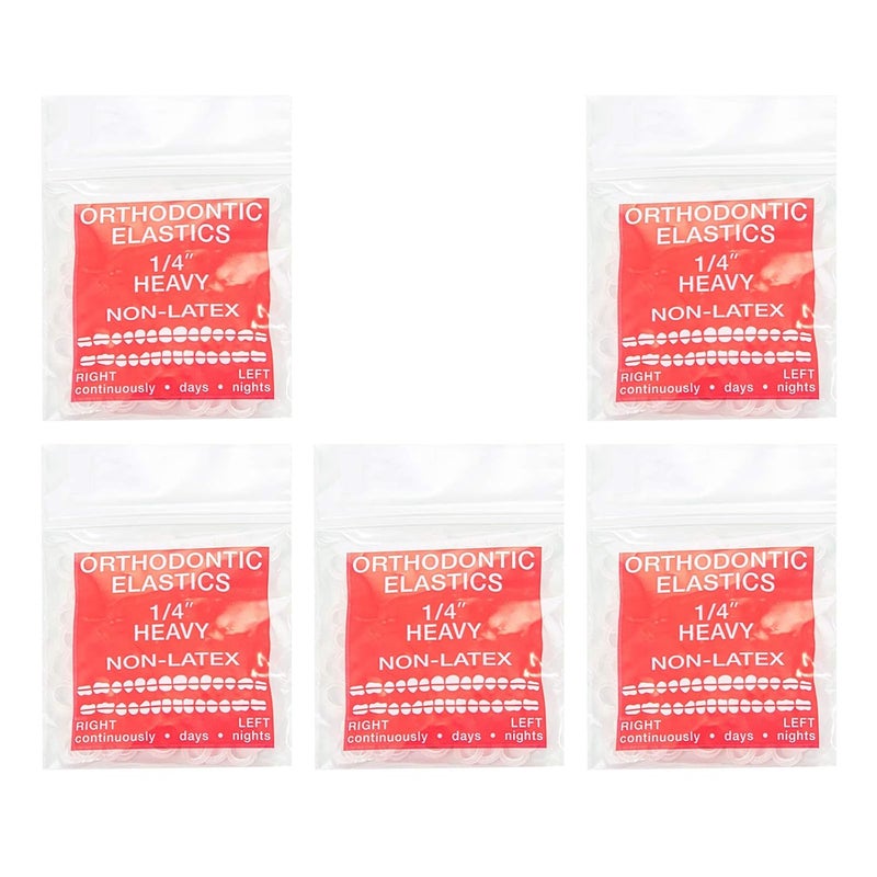 JMU Orthodontic Elastics 1/4 Heavy, 500 pack Intraoral Rubber Bands Latex Free Dental Rubber Bands Made in USA - Image 1